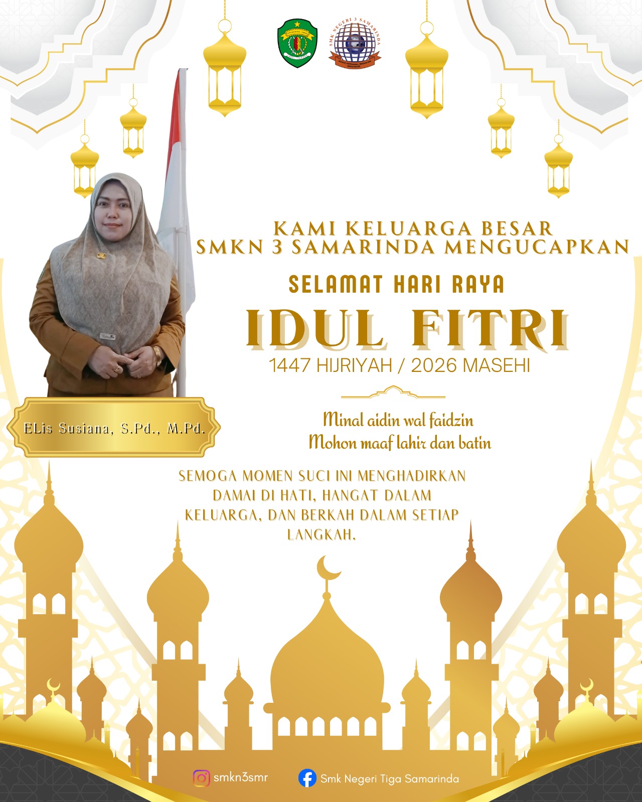 Ucapan Selamat Idul Fitri 1447 H dari Keluarga Besar SMKN 3 Samarinda