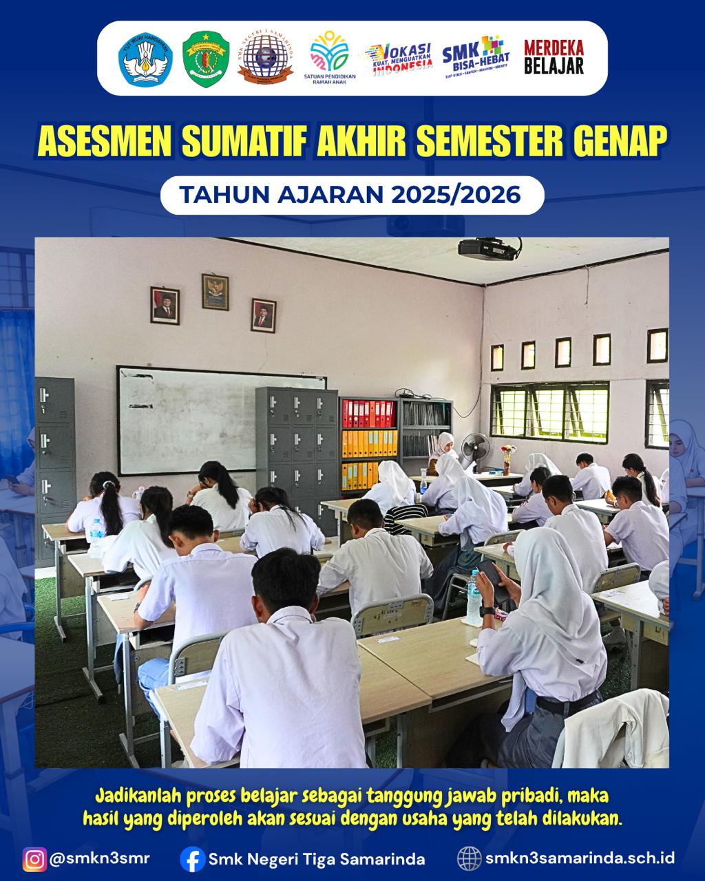 Berlangsung Tertib dan Lancar, SMKN 3 Samarinda Sukses Gelar Asesmen Sumatif Akhir Semester (ASAS) Genap TA 2025/2026 Berlangsung Tertib dan Lancar, SMKN 3 Samarinda Sukses Gelar Asesmen Sumatif Akhir Semester (ASAS) Genap TA 2025/2026